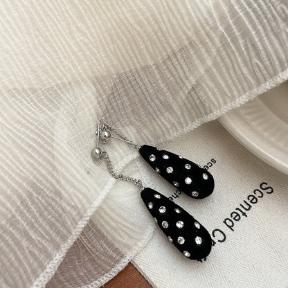 Wholesale Jewelry Simple Style Water Droplets Alloy Rhinestones Stoving Varnish Plating Inlay Drop Earrings