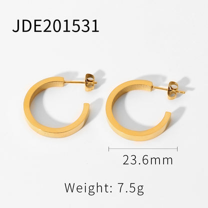 Wholesale Jewelry C-shaped Stainless Steel Opening Earrings Gooddiy