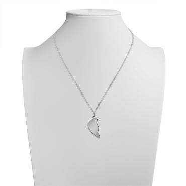 18K PVD Coated Stainless Steel Break Apart Engravable Heart Necklace Set / SBB0282