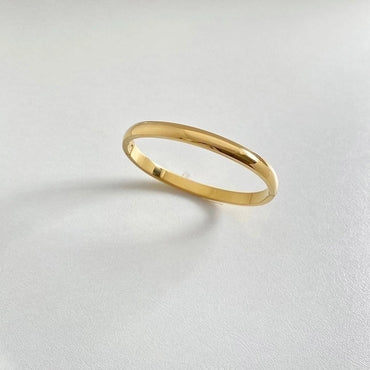 Simple Style Solid Color Stainless Steel Plating Gold Plated Bangle