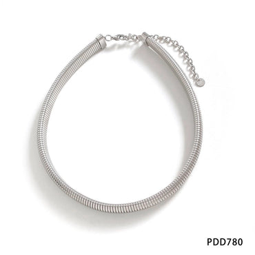 Simple Style Solid Color Stainless Steel Titanium Steel Choker In Bulk