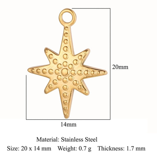 Simple Style Star Zircon Titanium Steel Wholesale Charms Jewelry Accessories