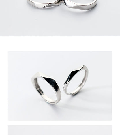 Simple Style Solid Color Sterling Silver Open Rings