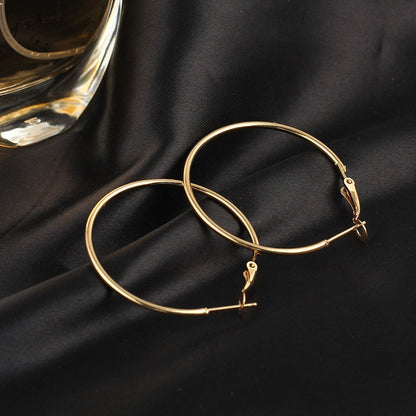 Retro Geometric Plating Iron Hoop Earrings