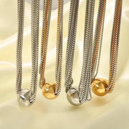 Wholesale Casual Streetwear Geometric Stainless Steel Plating 18k Gold Plated Necklace