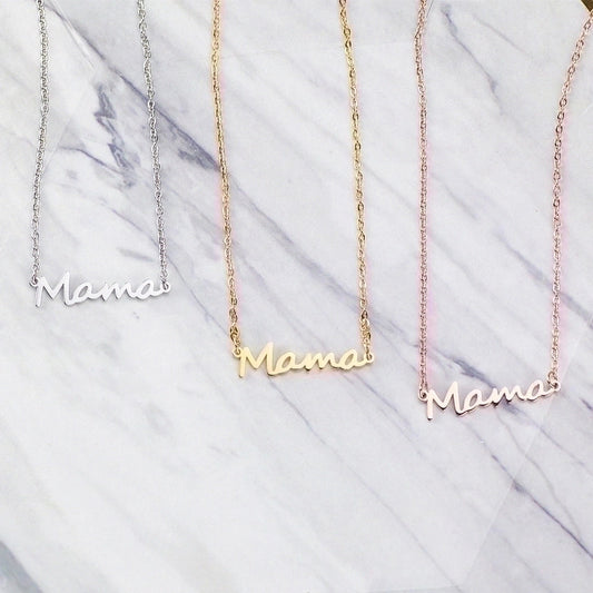 Wholesale Jewelry Simple Mama Letter Titanium Steel Necklace