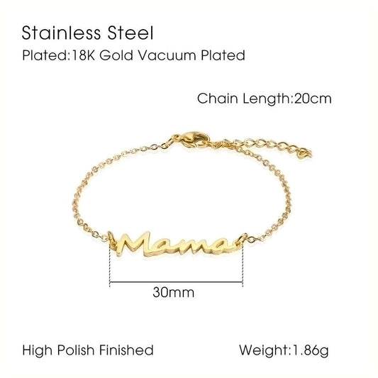 Wholesale Simple English Letters Gold-plated Titanium Steel Bracelet