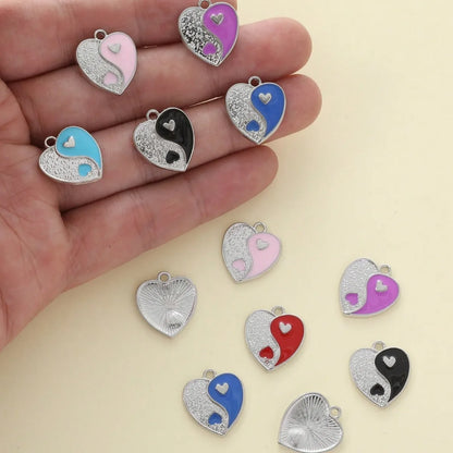 A Pack Of 12 15*17mm Hole Under 1mm Alloy Heart Shape Pendant