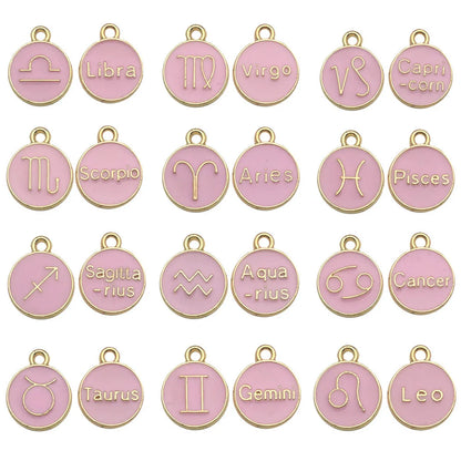 A Pack Of 12 Simple Style Constellation Alloy Enamel Jewelry Accessories