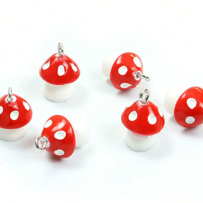 A Pack Of 14 18*10mm Hole Under 1mm Resin Mushroom Pendant