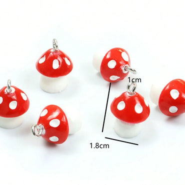 A Pack Of 14 18*10mm Hole Under 1mm Resin Mushroom Pendant