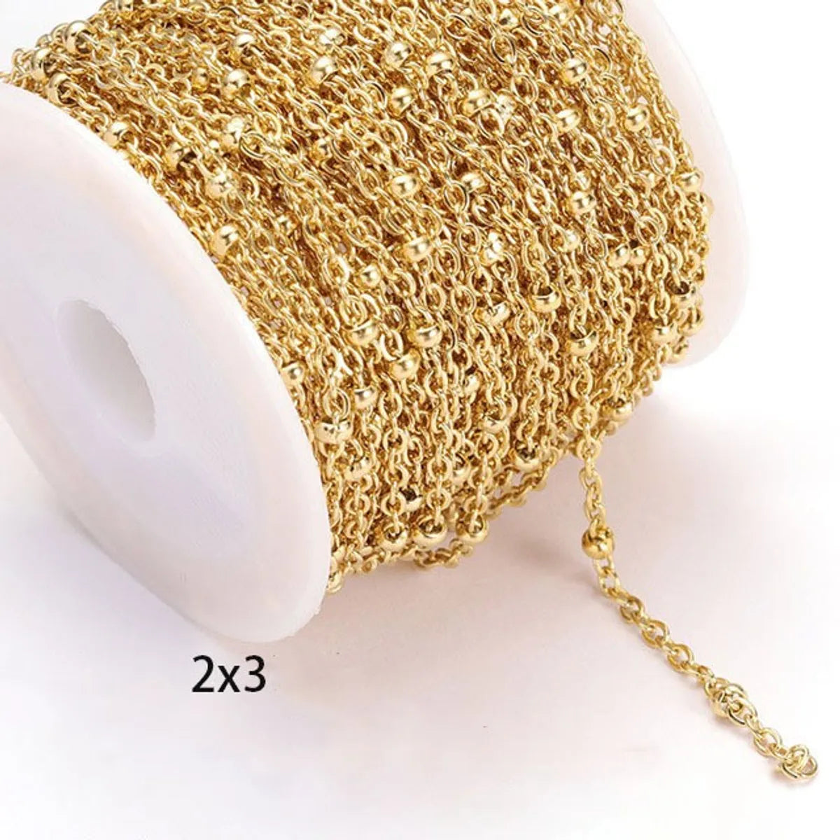 A Pack Of 2 M 2MM 3mm 4mm 304 Stainless Steel 18K Gold Plated Polished Jewelry Accessories