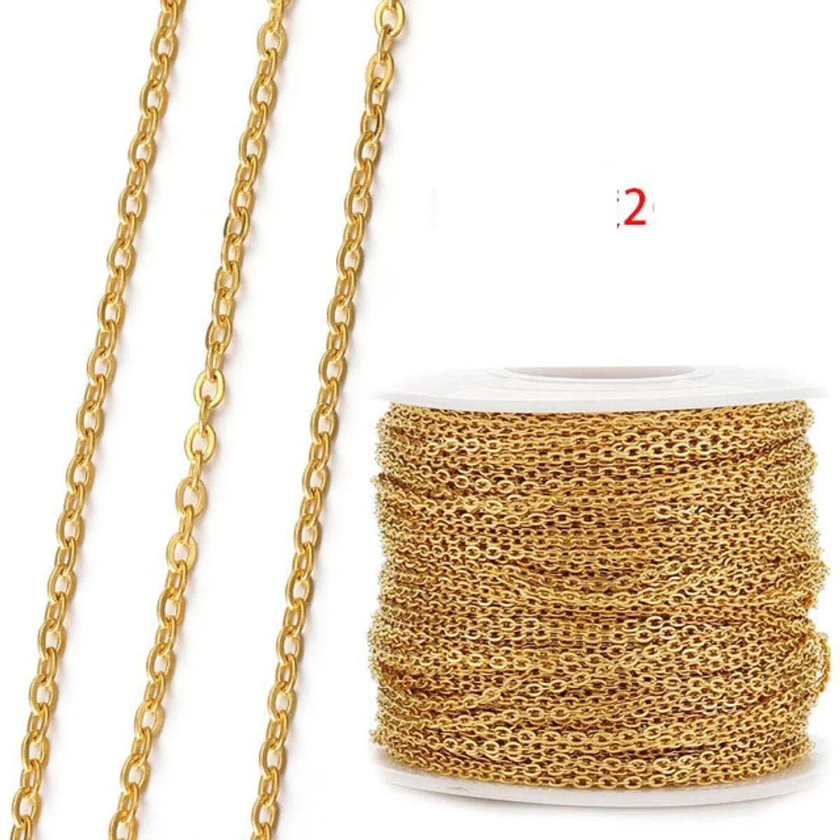 A Pack Of 2 M 2MM 3mm 4mm 304 Stainless Steel 18K Gold Plated Polished Jewelry Accessories