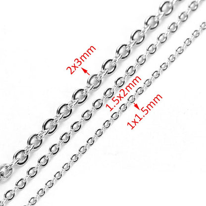 A Pack Of 2 M 304 Stainless Steel 18K Gold Plated Solid Color Polished Chain