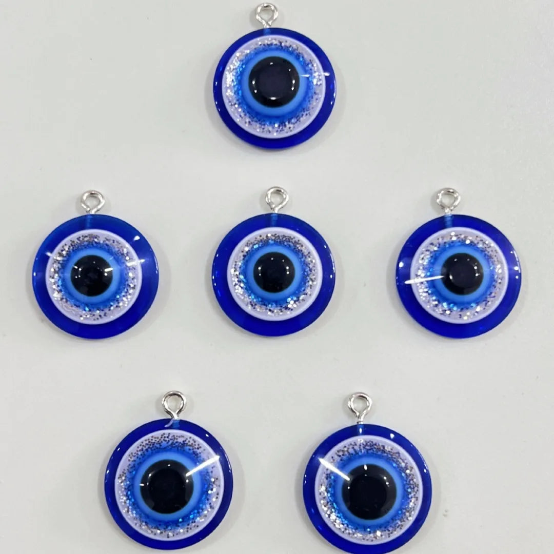 A Pack Of 6 20*20mm Hole Under 1mm Resin Devil'S Eye Pendant