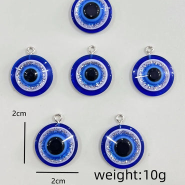 A Pack Of 6 20*20mm Hole Under 1mm Resin Devil'S Eye Pendant