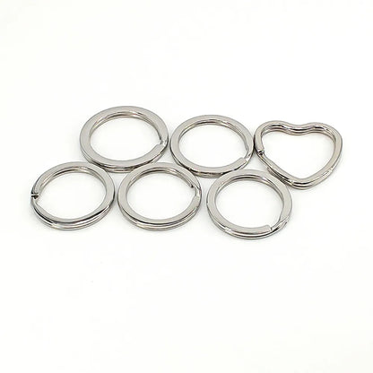 A Pack Of 6 28mm 30mm 32mm 304 Stainless Steel Round Heart Shape Polished Jump Ring