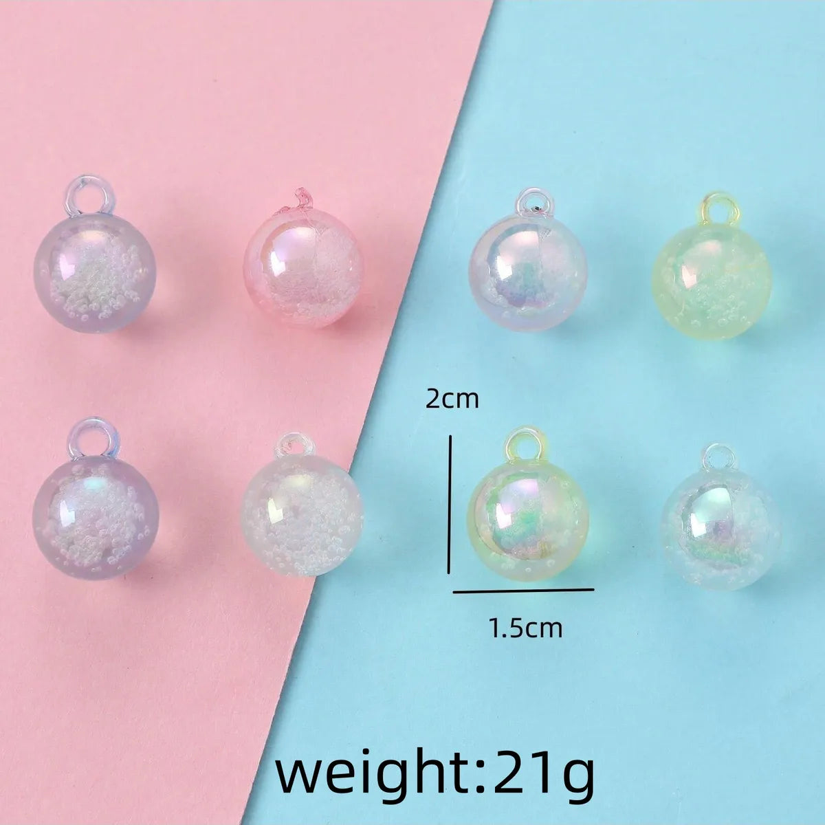 A Pack Of 8 1.5*2CM Resin Round Pendant