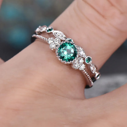 Accessories Simple Fashion Green Zircon Women'S Alloy Sapphire Ring