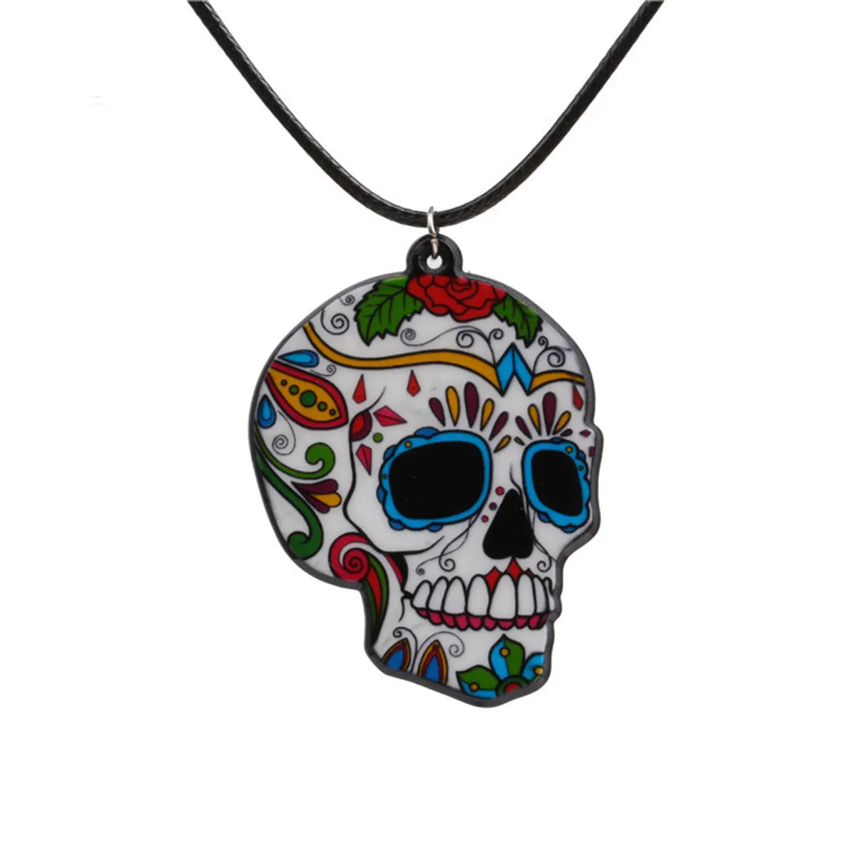 Acrylic Fashion Skeleton Skull Necklace  (Green) Nhyl0266-Green