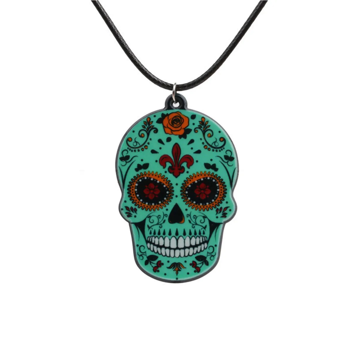 Acrylic Fashion Skeleton Skull Necklace  (Green) Nhyl0266-Green