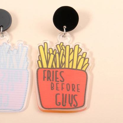 Acrylic French Fries Pendant Earrings