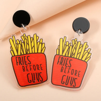 Acrylic French Fries Pendant Earrings