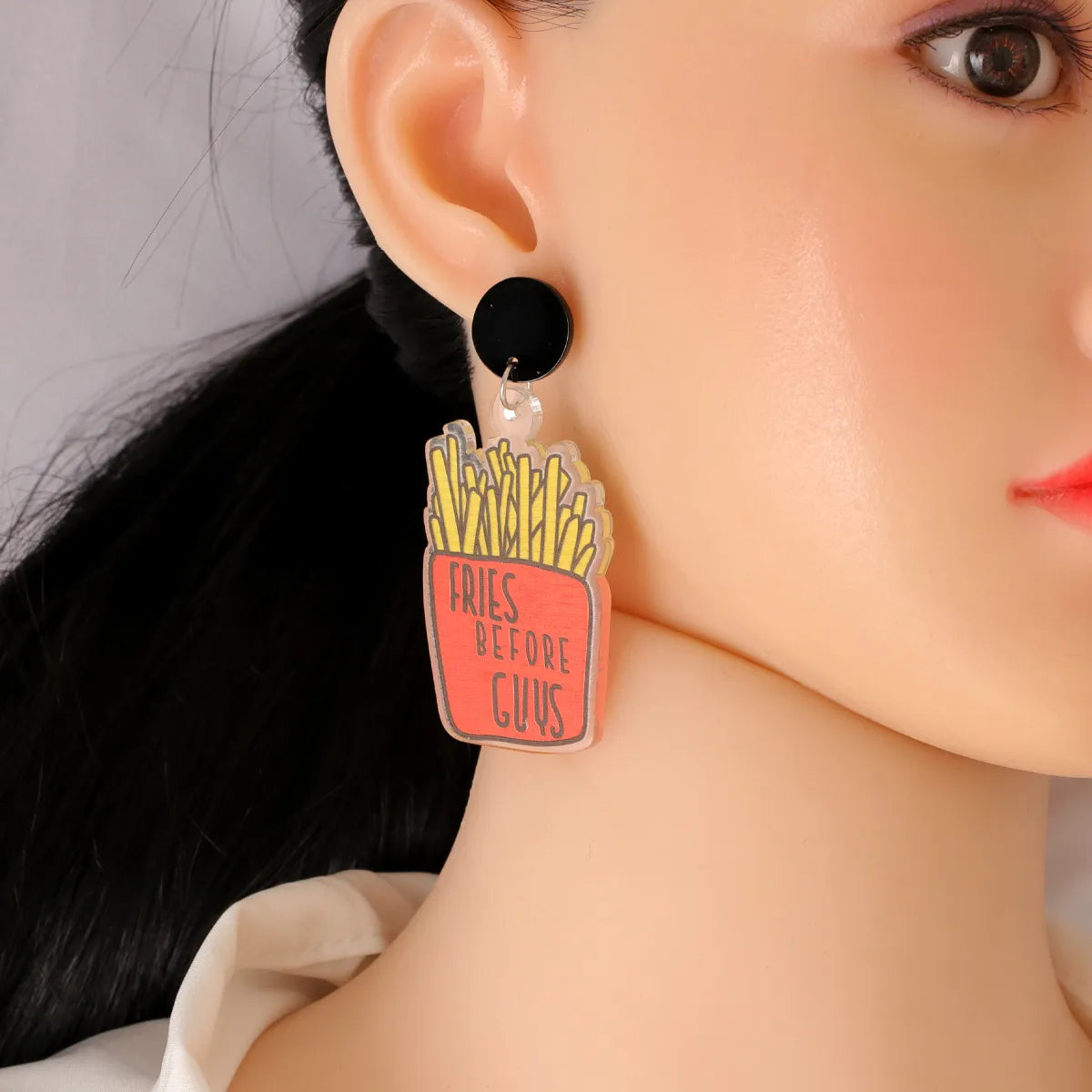 Acrylic French Fries Pendant Earrings