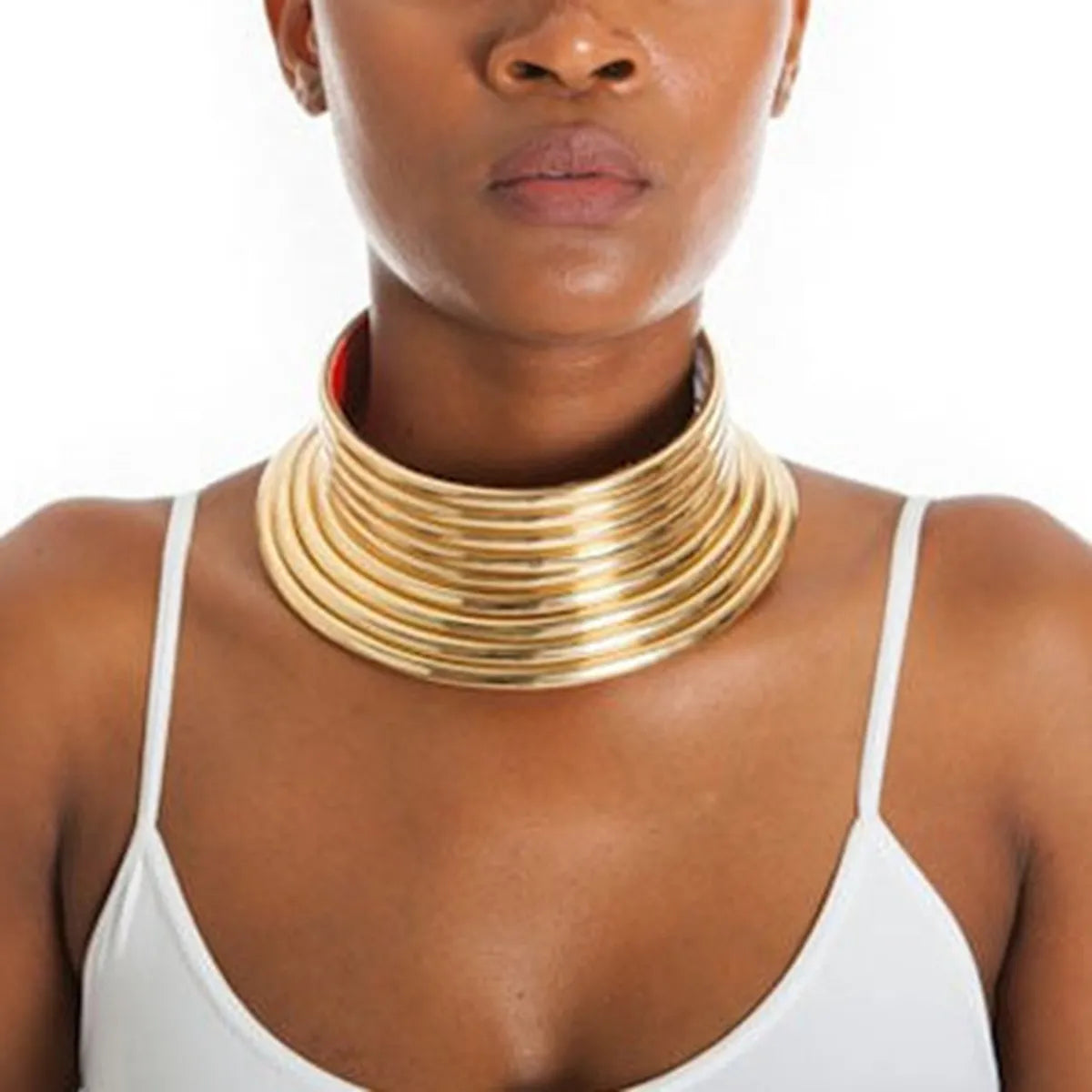 African Style Geometric Plastic Plating Women's Choker