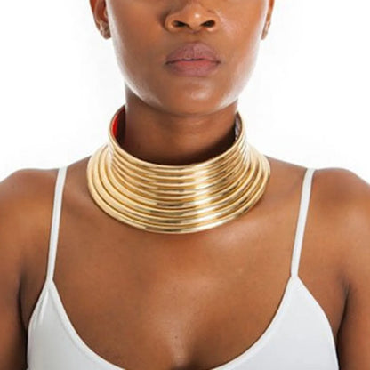 African Style Geometric Plastic Plating Women's Choker