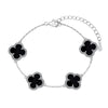 Agate Sterling Silver Elegant Plating Flower Bracelets