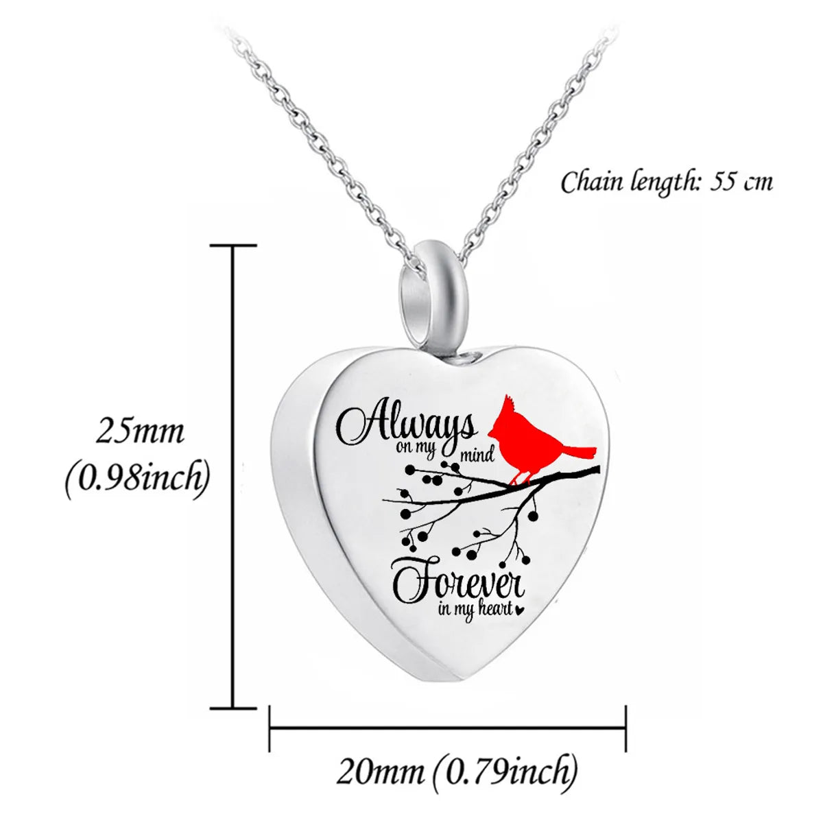 AliExpress Stainless Steel Crooked Peach Heart-Shaped Men'S And Women'S Necklace European And American Style Cinerary Casket Commemorative Lettering Pet Lover Pendant