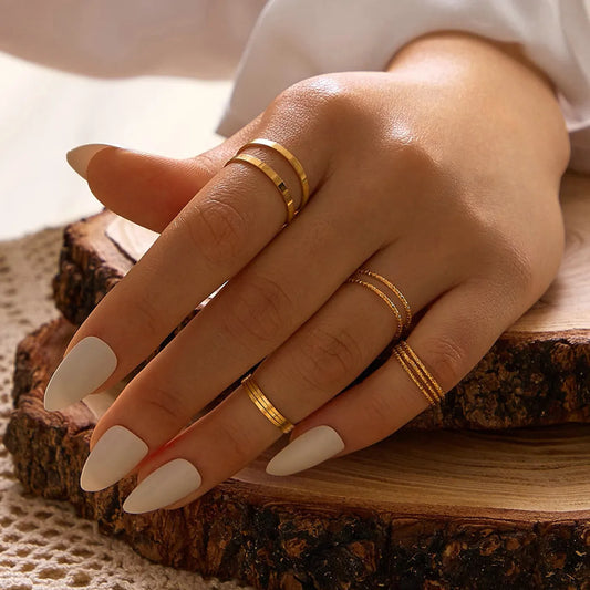 Alloy Creative Simple Retro Ten-Piece Joint Ring Set