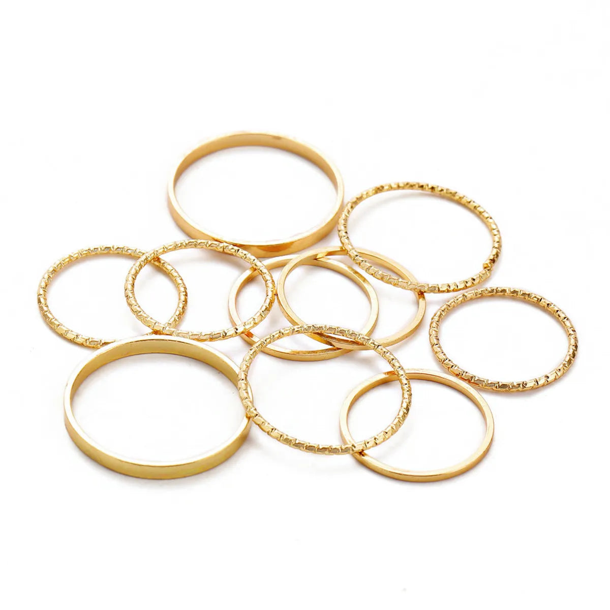 Alloy Creative Simple Retro Ten-Piece Joint Ring Set