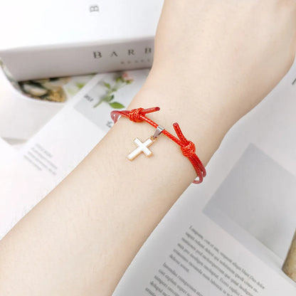 Alloy Cross Wax Rope Simple Couple Bracelet A Pair Jewelry Wholesale Nihaojewelry