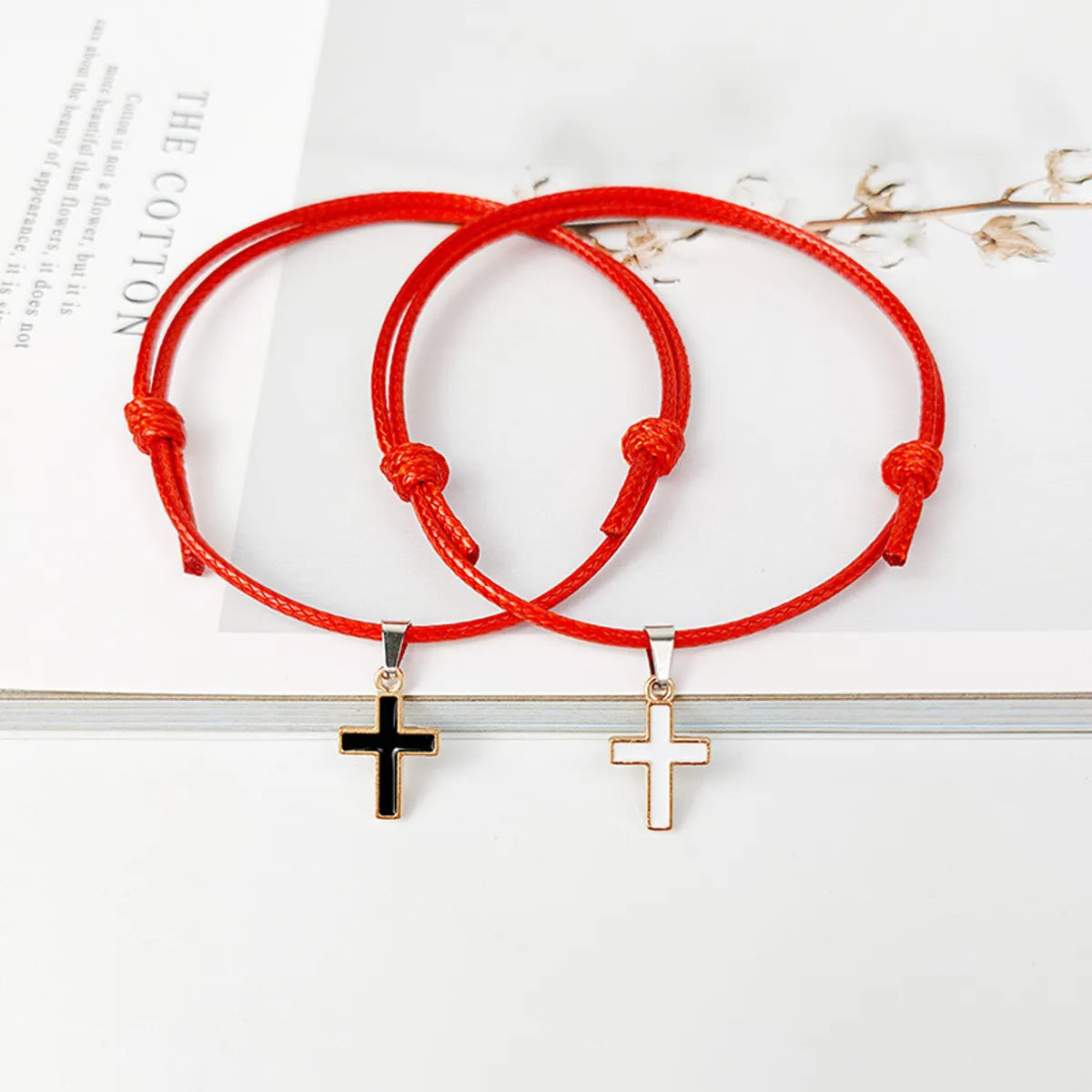 Alloy Cross Wax Rope Simple Couple Bracelet A Pair Jewelry Wholesale Nihaojewelry