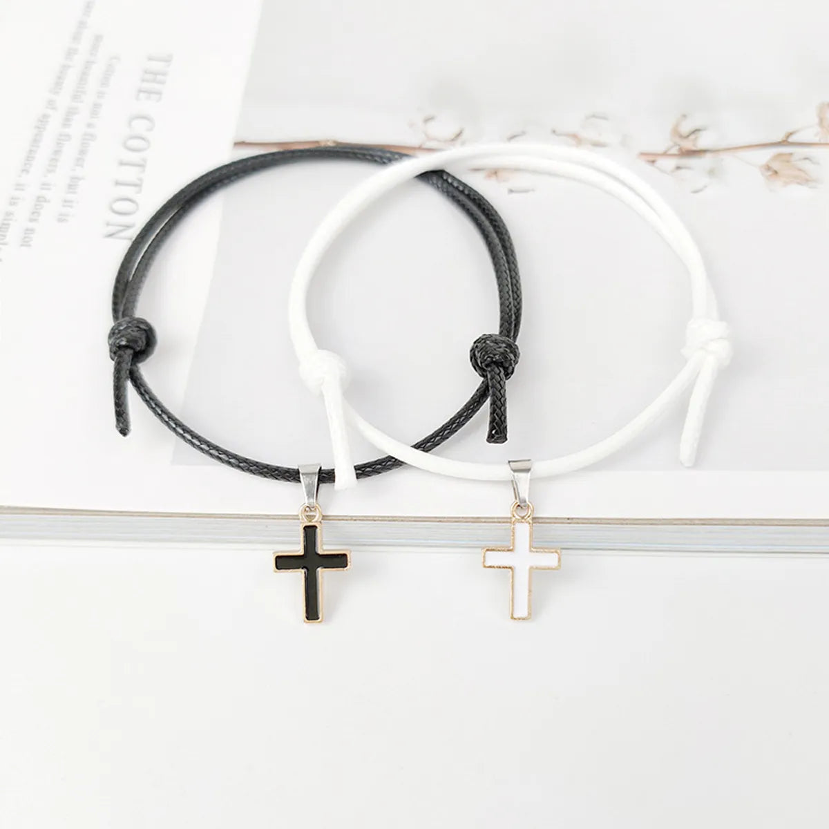 Alloy Cross Wax Rope Simple Couple Bracelet A Pair Jewelry Wholesale Nihaojewelry