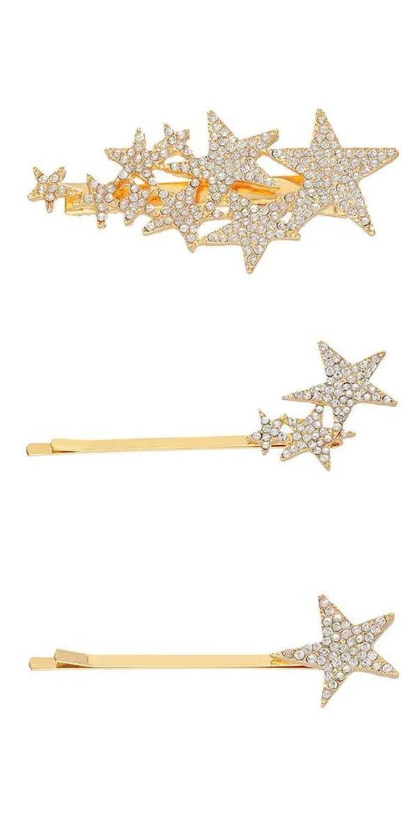 Alloy Diamond Five-Pointed Star Hairpin Flash Diamond Star Hairpin Nhhn155499