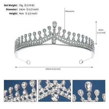 Hot Selling Bridal Ornament European And American Zircon With Diamond Crown Hair Clasp Wedding Dress Headdress Accessories Factory Direct Sales