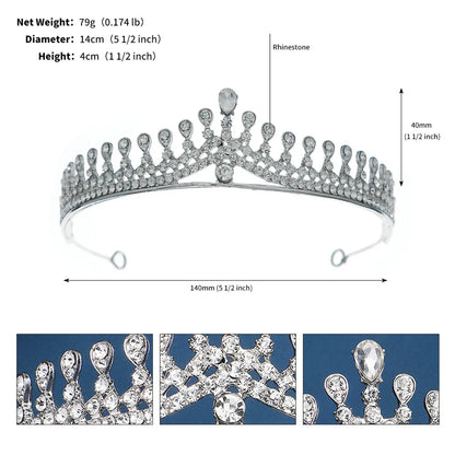 Hot Selling Bridal Ornament European And American Zircon With Diamond Crown Hair Clasp Wedding Dress Headdress Accessories Factory Direct Sales