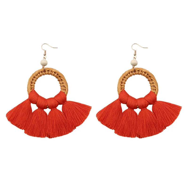 Alloy Fashion Tassel Earring  (Orange E68456)  Fashion Jewelry Nhuk0039-Orange-E68456