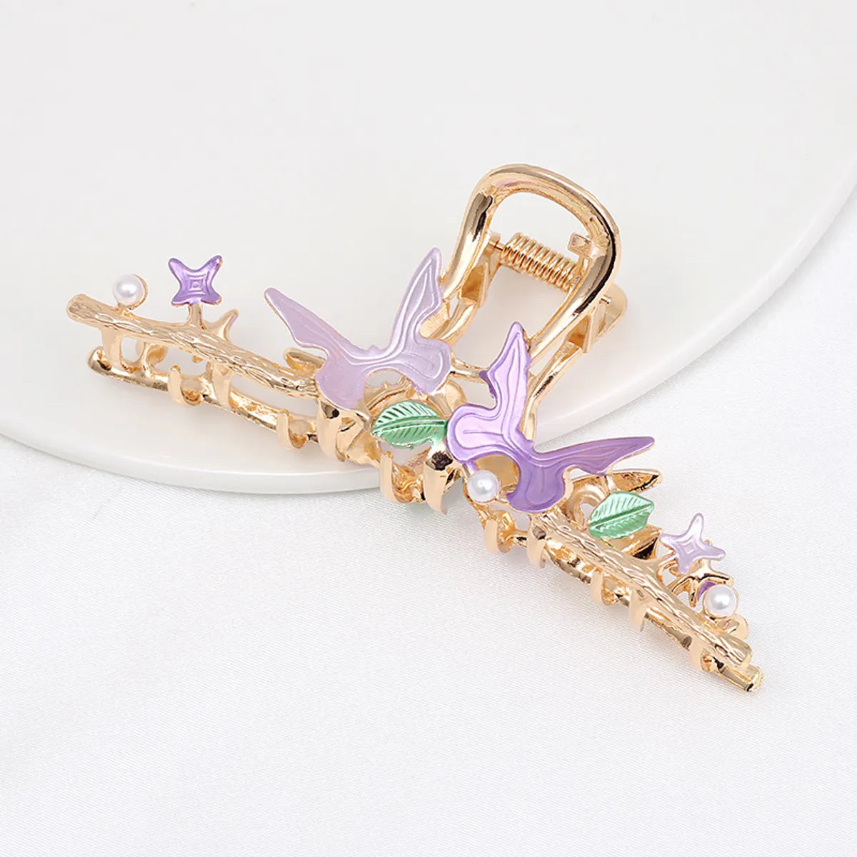 Alloy Hairpin Women'S Shark Clip Oversized Flower Flower Paint Tulip Shark Clip Hair Accessories High-Grade Grab Clip