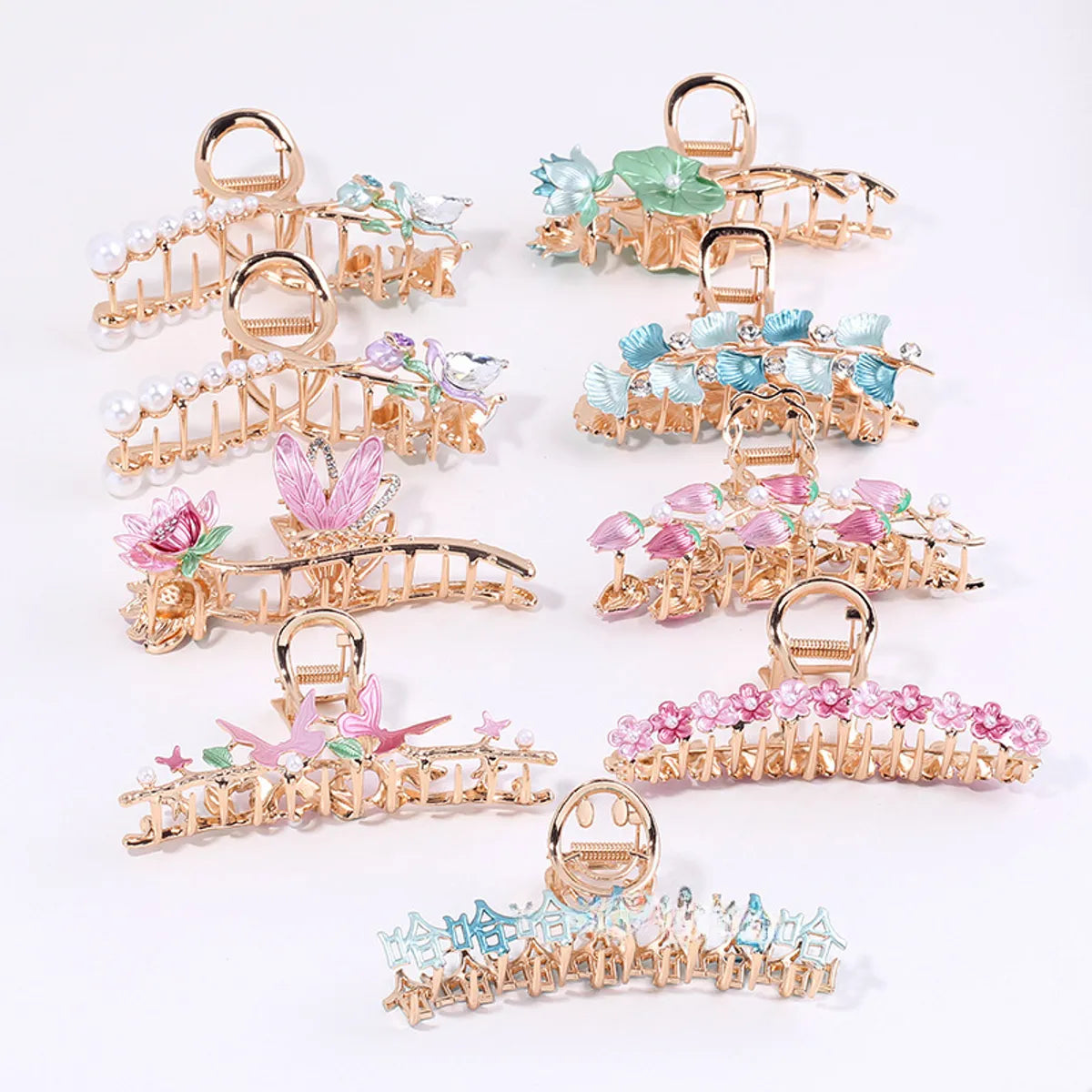 Alloy Hairpin Women'S Shark Clip Oversized Flower Flower Paint Tulip Shark Clip Hair Accessories High-Grade Grab Clip