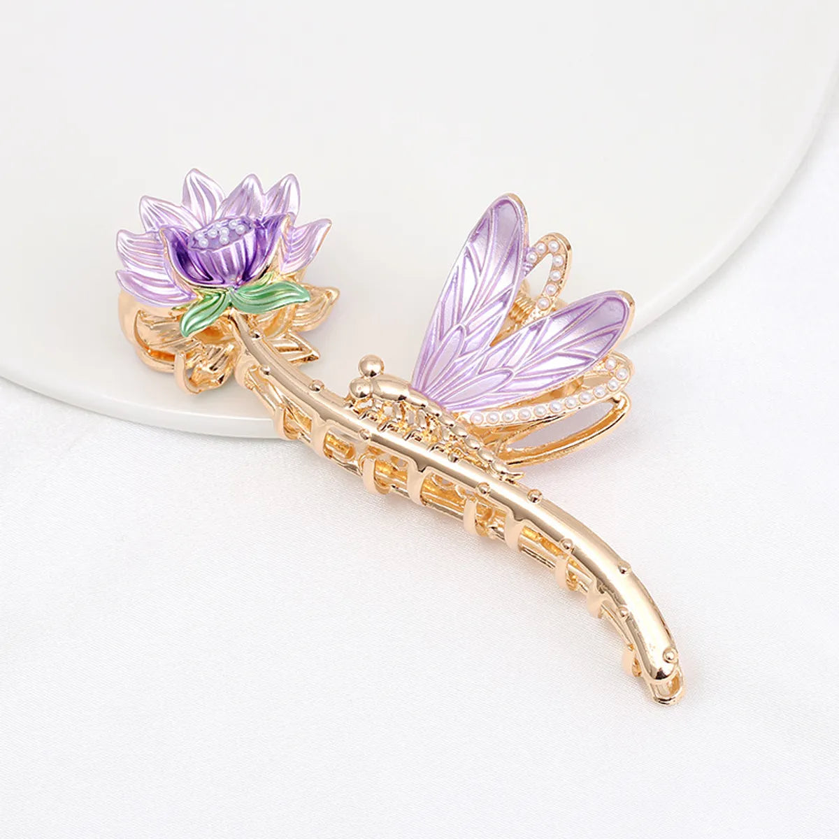 Alloy Hairpin Women'S Shark Clip Oversized Flower Flower Paint Tulip Shark Clip Hair Accessories High-Grade Grab Clip