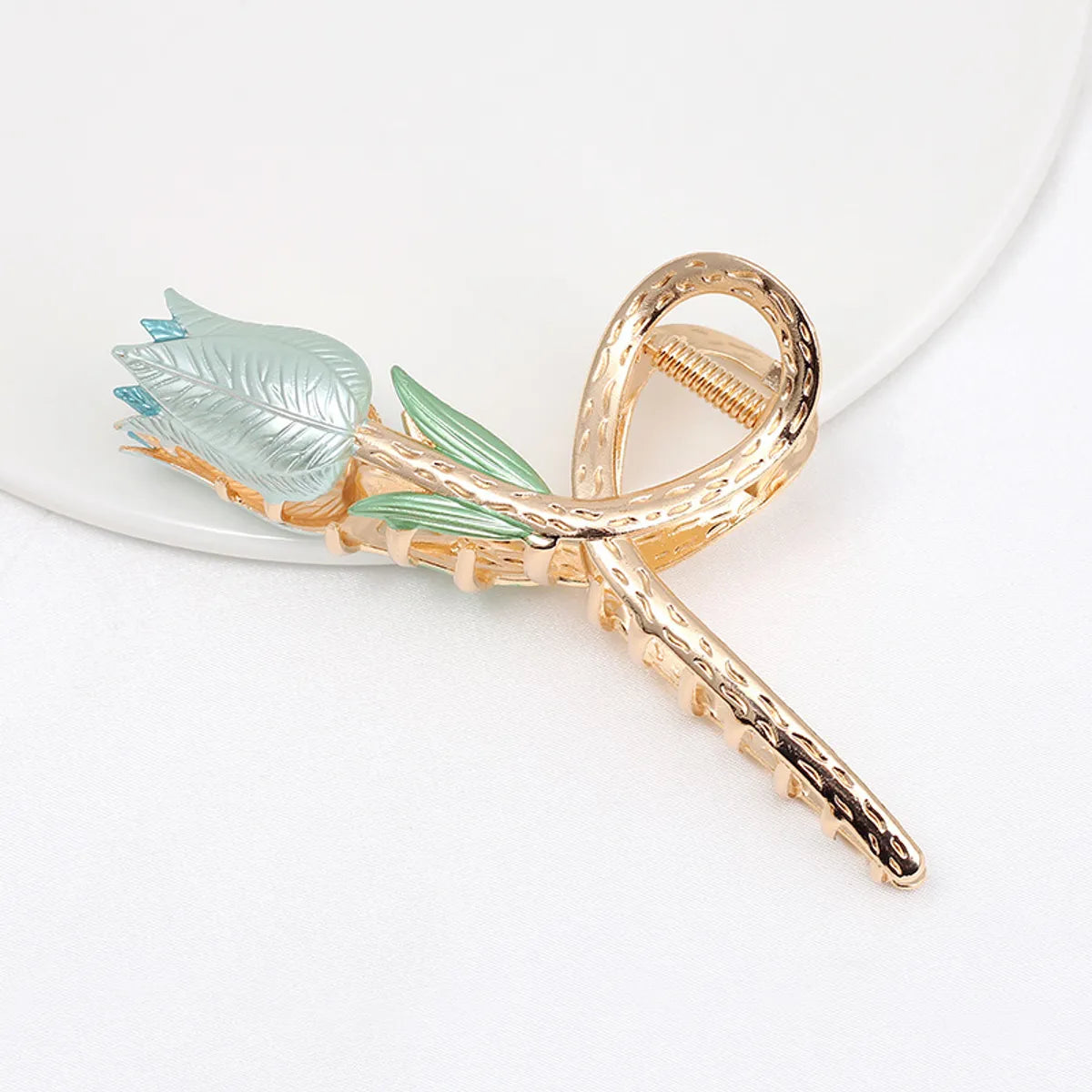 Alloy Hairpin Women'S Shark Clip Oversized Flower Flower Paint Tulip Shark Clip Hair Accessories High-Grade Grab Clip