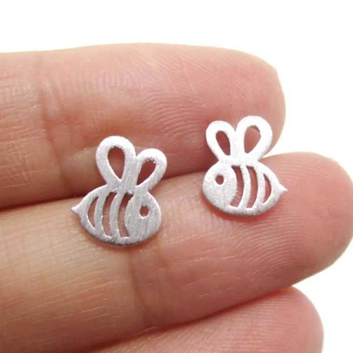 Alloy Plating Plane Hollow Bee Stud Earrings Nhcu149848