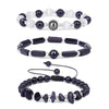 Hot Selling Natural Purple Agate Elastic Bracelet Women'S Amethyst Rectangular Combination Set Beaded