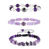 Hot Selling Natural Purple Agate Elastic Bracelet Women'S Amethyst Rectangular Combination Set Beaded