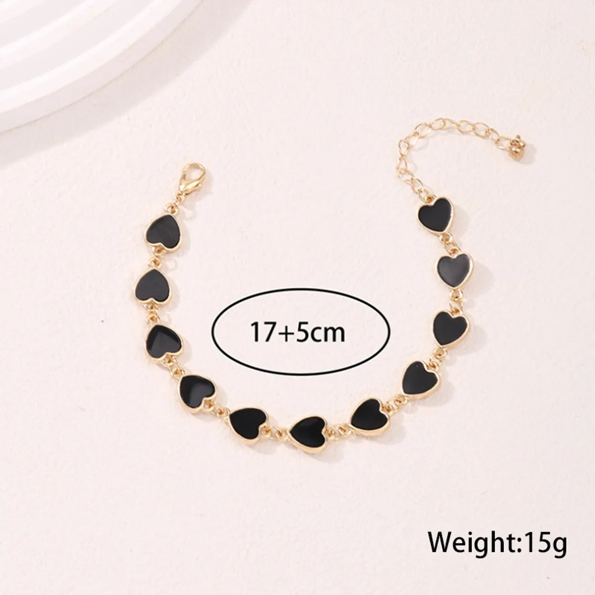 Sweet Heart Shape Alloy Enamel Women's Bracelets