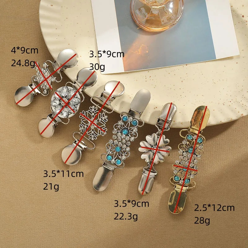 Hot Sale Alloy Copper Clip Acrylic Geometric Cardigan Clip Artistic Retro New Fashion Dinified Sweater Clip